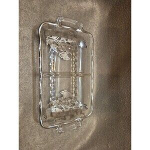 Viking Glass Princess Poppy Sterling Overlay 2 Part Divided Dish Silver City